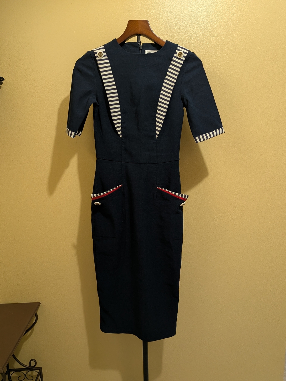 Tatyana Retro nautical pencil dress